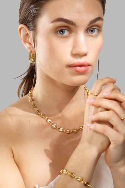 Oorbellen Chunky Link – 18k Verguld