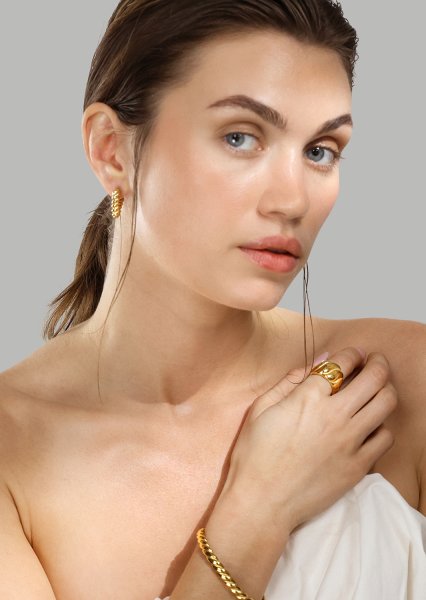 Ring Bold Wave - 18K Verguld