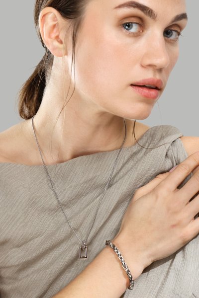 Ketting Geometrisk Grace – Verzilverd
