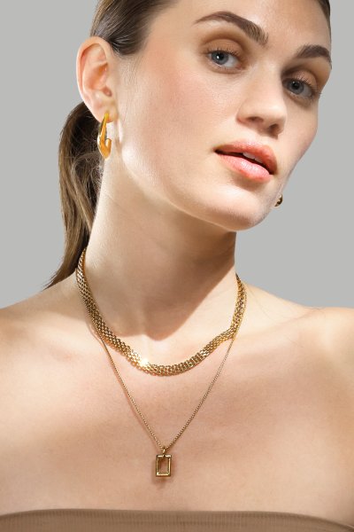 Ketting Geometrisk Grace – 18k Gold Plated