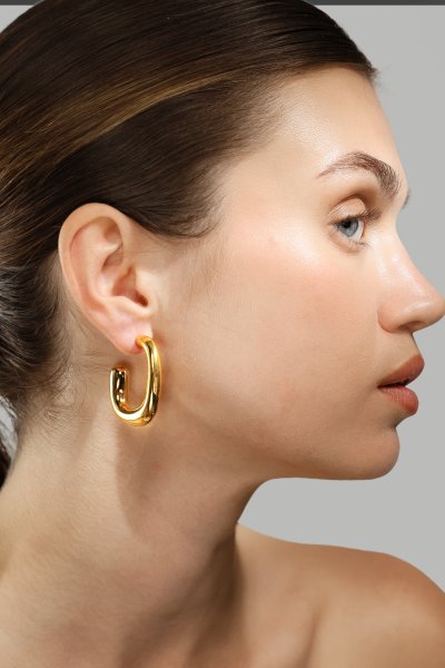 Oorbel Elegant Curve - 18k Verguld