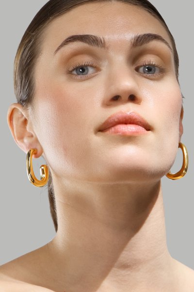 Oorbel Elegant Curve - 18k Verguld