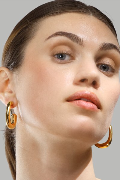 Oorbel Elegant Curve - 18k Verguld