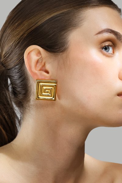 Oorbel Geometric Glow - 18k Verguld