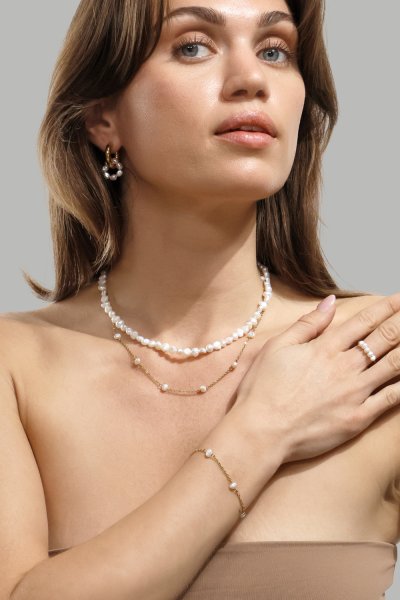 Oorbel Dark Eterna Pearl - 18k Verguld