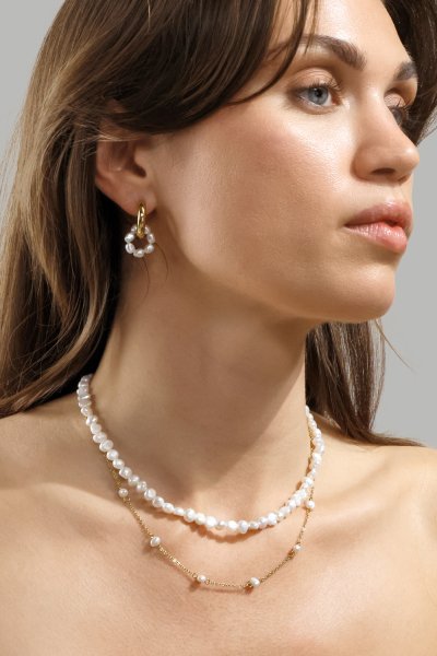 Oorbel Dark Eterna Pearl - 18k Verguld