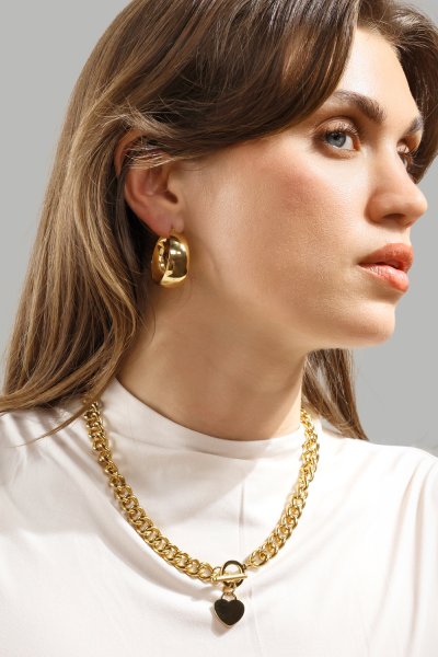 Luxe Circle Charm Necklace - 18k Verguld