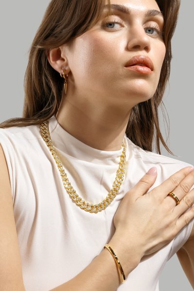 Ring Plain Link - 18k Verguld