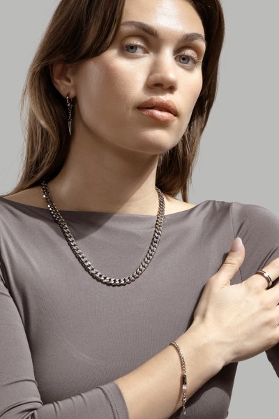 Ring Plain Link - Verzilverd