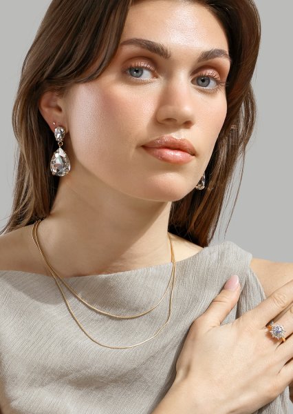 Azulora White Oorbellen – 18k Verguld