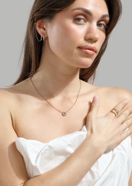 Stella Oorbel - 18k Verguld