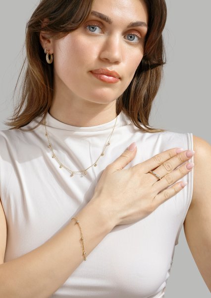 Oorbellen Crystal Hoops - 18k Verguld