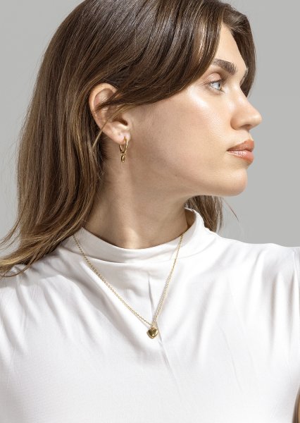 Oorbel Heart Hug Hoops - 18k Gold Plated