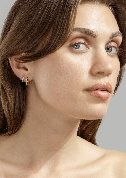 Oorbel Aurora Curve - 18k Verguld