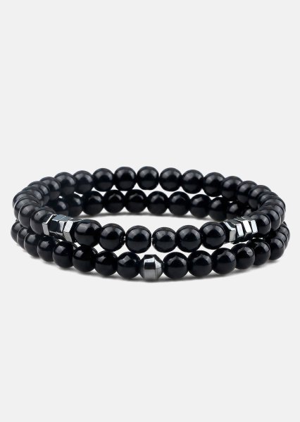 Kralenarmband Obsidian Halo