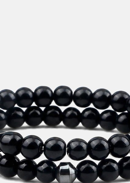 Kralenarmband Obsidian Halo