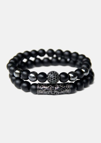 Kralenarmband Obsidian Crown