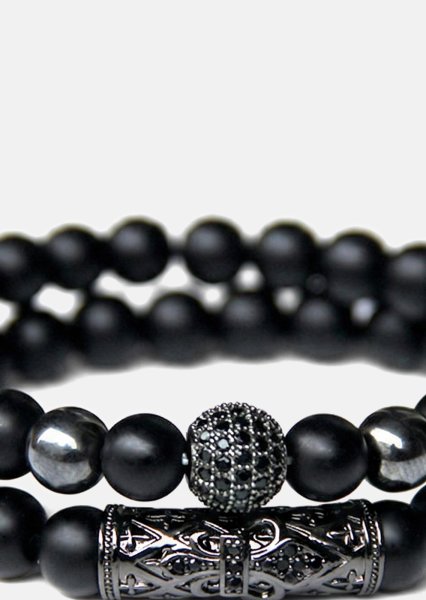 Kralenarmband Obsidian Crown