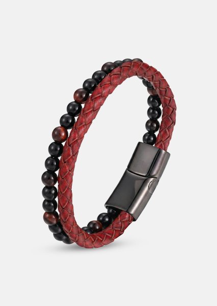 Leren armband Crimson Nexus