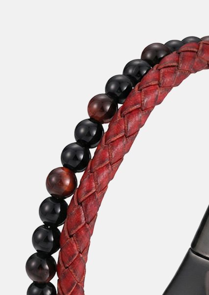 Leren armband Crimson Nexus