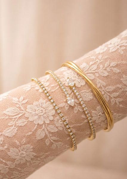 Armband Lumière Spark Stack - 18k Verguld