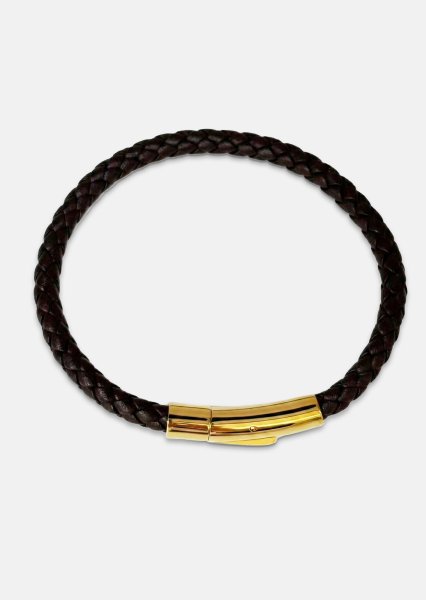 Leren armband Crown Weave