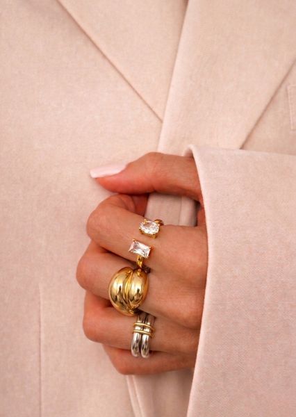 Ring Duo Cut - 18k Verguld