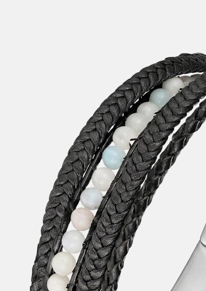 Leren armband Titan Leaf