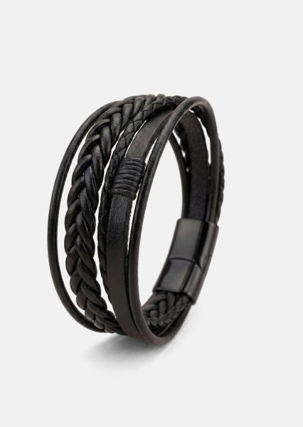 Leren armband Ebon Serpent