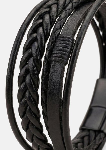 Leren armband Ebon Serpent