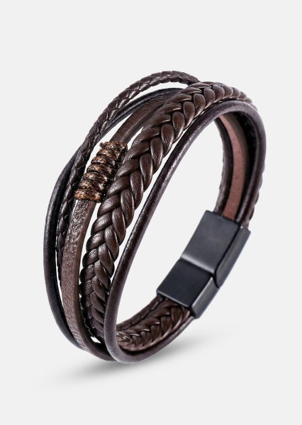 Leren armband Cavalier Weave