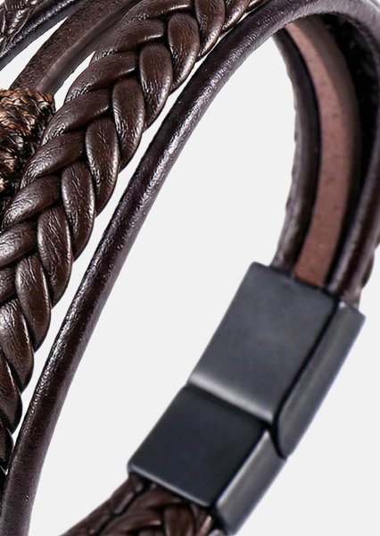 Leren armband Cavalier Weave