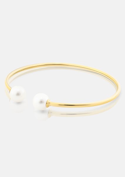 Pearl End Cuff Bracelet - 18k Verguld