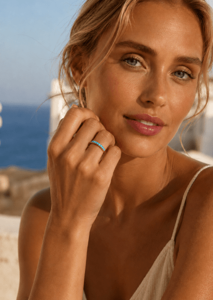 Blue Pearl Elegance Ring - 18k Verguld