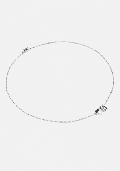 Ketting Heart Letter - Verzilverd