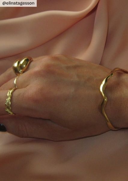 Ring Raw Texture - Verguld met 18k goud