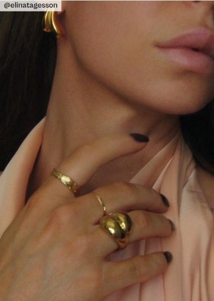 Ring Raw Texture - Verguld met 18k goud