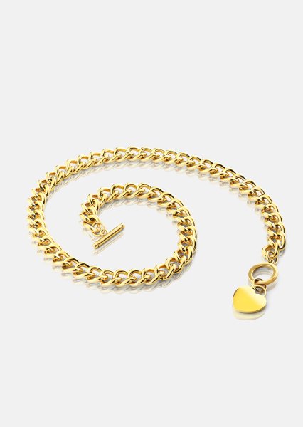 Luxe Circle Charm Necklace - 18k Verguld