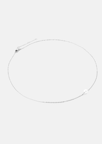 Ketting Mini Pearl- Verzilverd