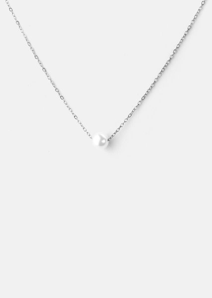 Ketting Mini Pearl- Verzilverd