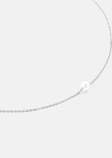 Ketting Mini Pearl- Verzilverd