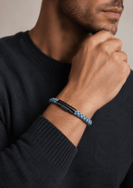 Leren armband Ocean Weave