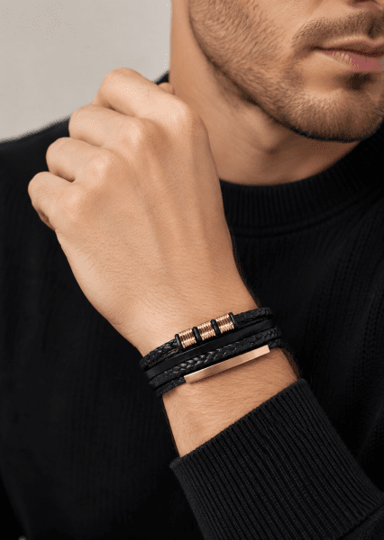 Leren armband Titan Braids