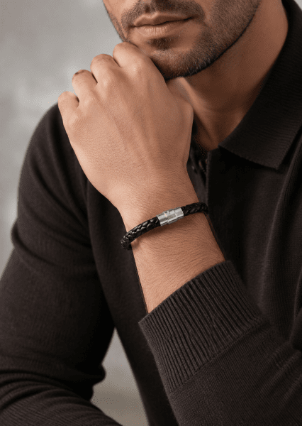 Leren armband Titan Braids