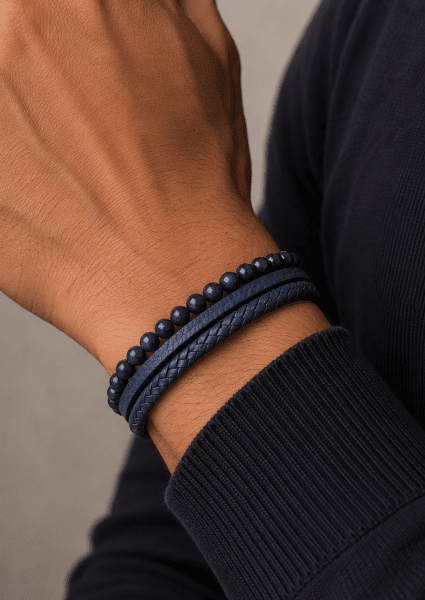 Leren armband Titan Charm