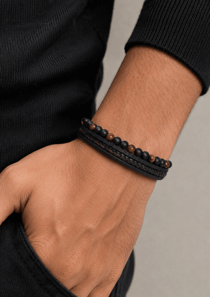 Leren armband Titan Crest