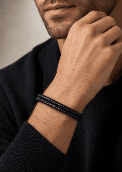 Leren armband Titan Knot