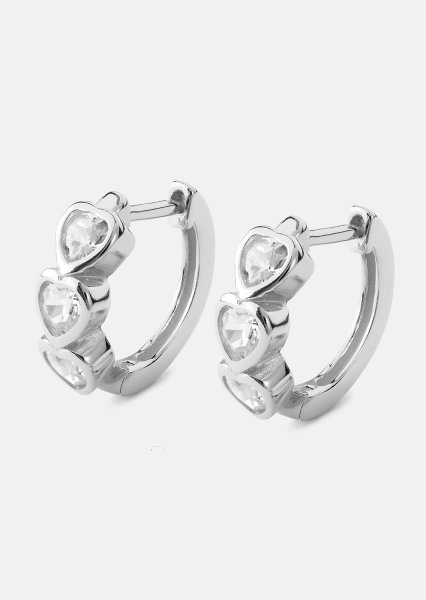 Oorbel Heart Hoops - Verzilverd