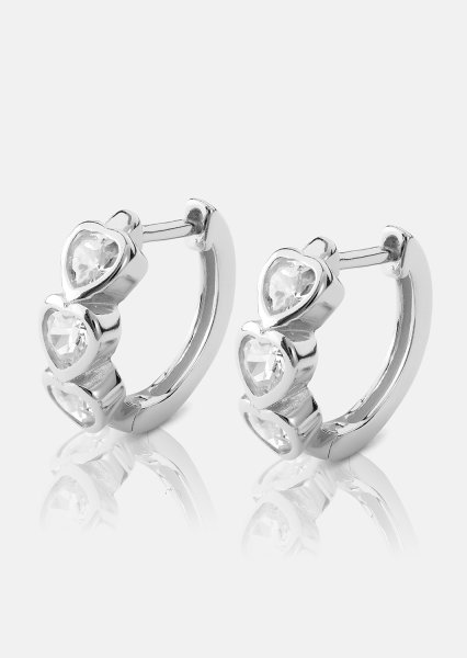 Oorbel Heart Hoops - Verzilverd