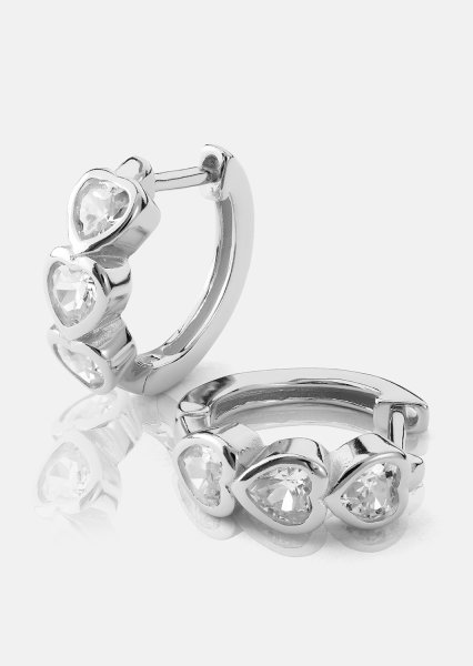 Oorbel Heart Hoops - Verzilverd